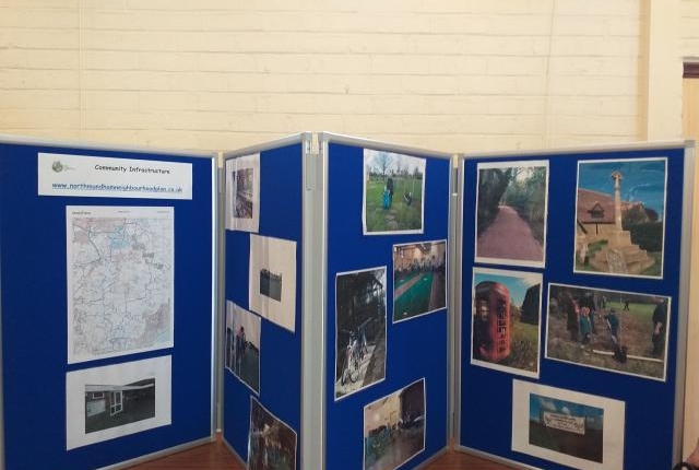 display boards containing images of the exisitng community infrastructure