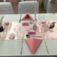 pink and white wedding table laid 1